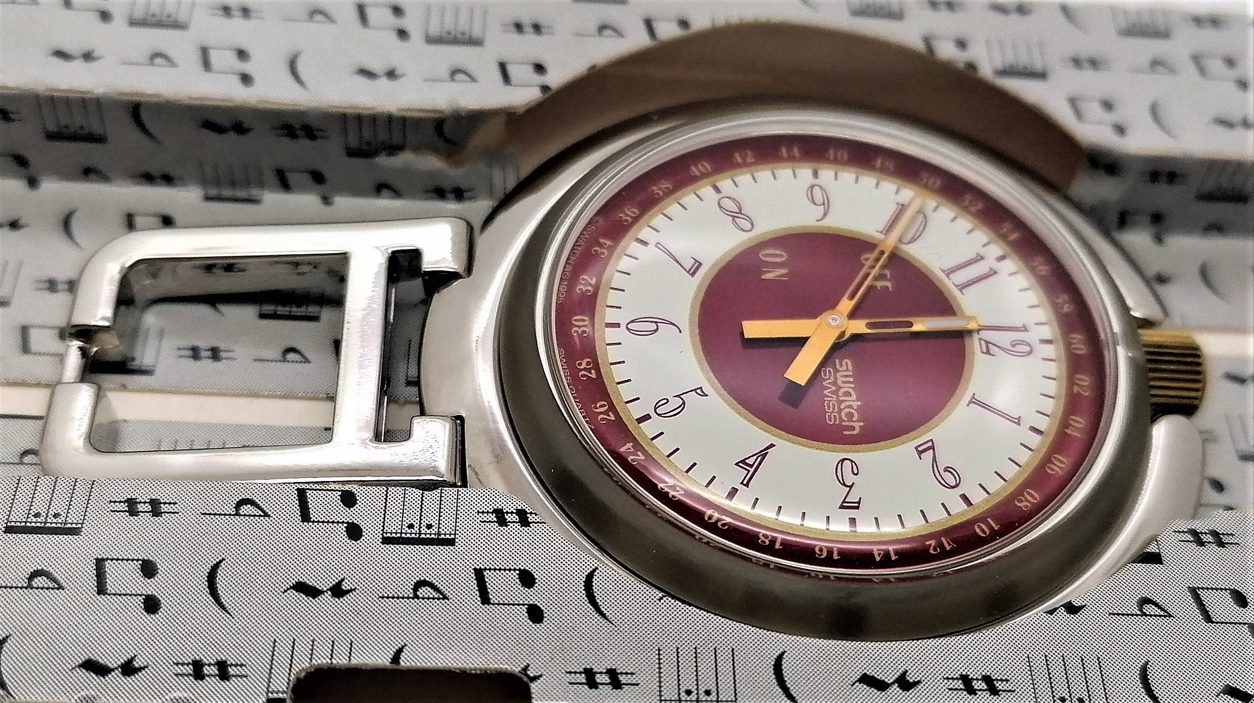 TICKINGFREE :: CATEGORIA :: POP PRODOTTO :: Swatch Pop musicall 1996 -  PUK100 - Sveglia (Melody by Paulo Mendonca) - NUOVO -